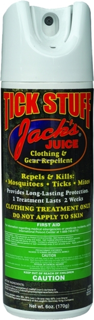 Picture of Jacks Juice Tick Stuff Clothing & Gear Tick And Bug Repellent, 6 OZ Aerosol, 0.5% Permethrin
