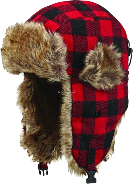 Picture of Jacob Ash Mens 100% Woolblend Trapper Hat Fleece Lining & Faux Fur