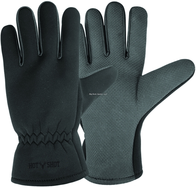 Picture of Hot Shot Mens 2.0Mm Full Finger Neoprene Fishing Glove, Sharkskin Palm, Large Black