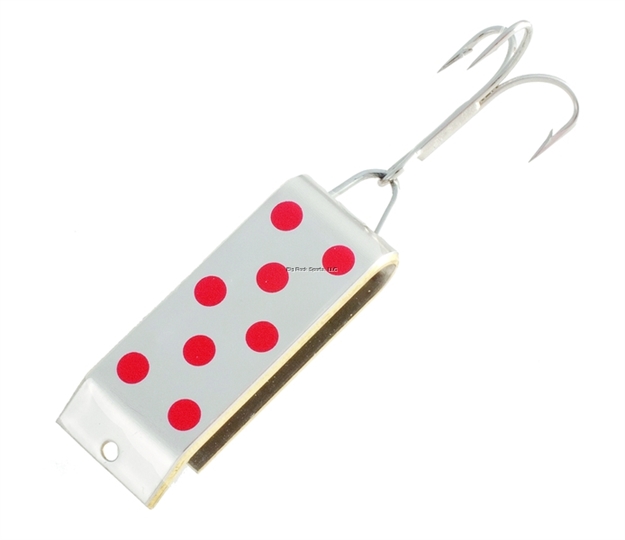 Picture of Jake's Spin-A-Lure Spoon, 1 3/8", 1/4 Oz, SZ 6 Hook, Silver With Red Dots