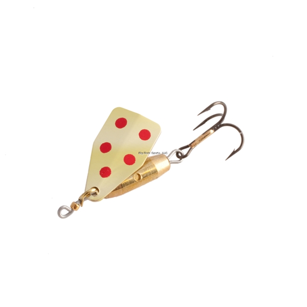 Picture of Jake's Stream-A-Lure Spinner, 1/6 Oz, SZ 8 Hook, Gold With Red Dots
