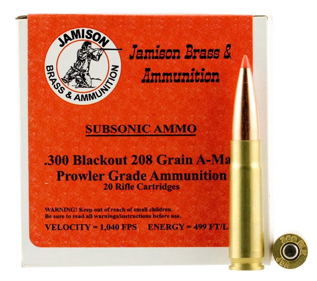Picture of Jamison Ammo .300 Aac Blackout Subsonic 208Gr. A-Max 20-Pack