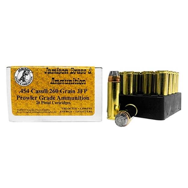 Picture of Jamison 454Cas260prl Prowler Grade 454 Casull 260 GR Jacketed Flat Point 20 Bx/
