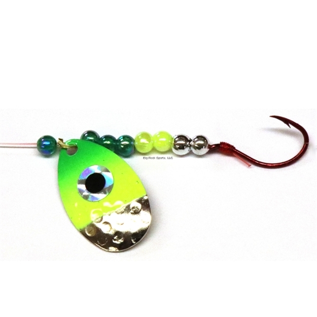 Picture of JB Hot Flash Spinner Rig #3I-#4Hk Ham Nickel-Chart-Green