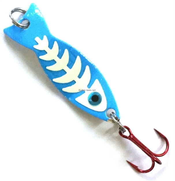 Picture of JB Lures Ghost Spoon - Glow Bones - Glow-Blue
