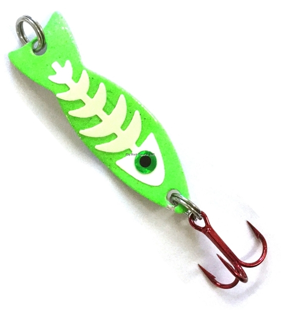 Picture of JB Lures Ghost Spoon - Glow Bones - Glow-Green