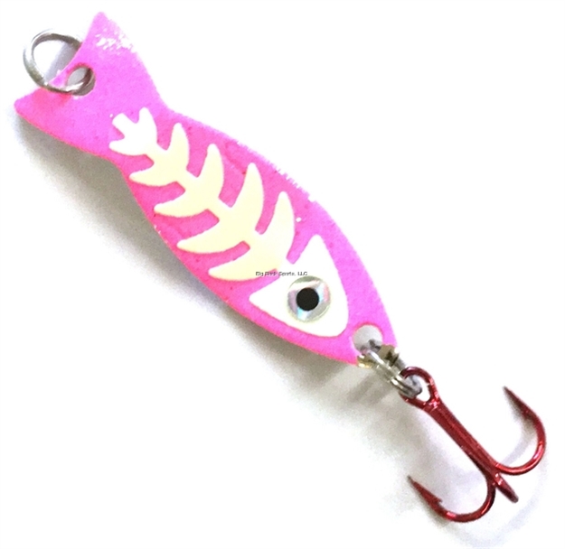 Picture of JB Lures Ghost Spoon - Glow Bones - Glow-Pink