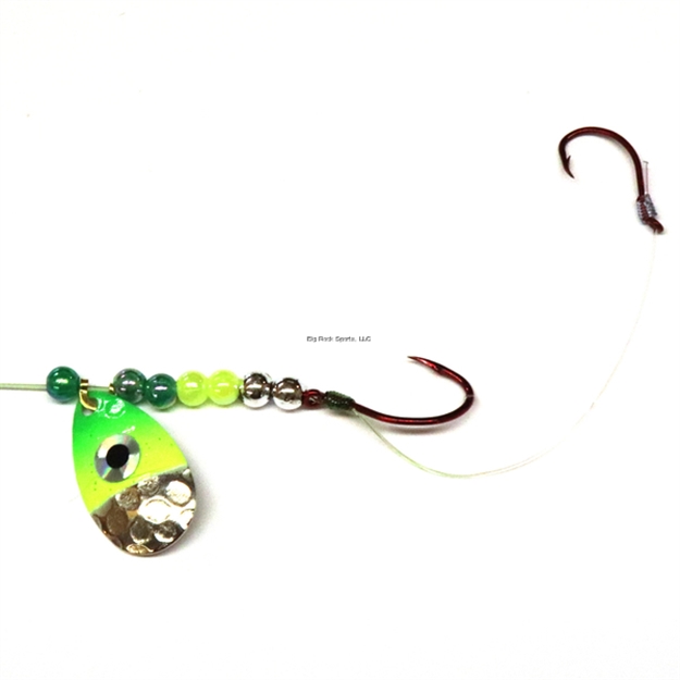 Picture of JB Lures Hot Flash 2 Hook Harness 2 Ind Blade #4,#6 Hook HN Chartreuse Green 6/Cd