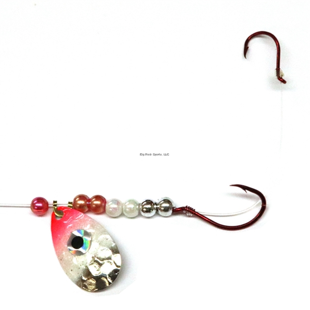 Picture of JB Lures Hot Flash 2 Hook Harness 2 Ind Blade #4,#6 Hook HN Pearl Red 6/Cd