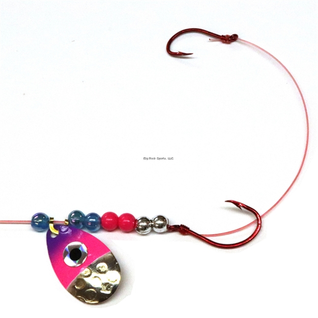 Picture of JB Lures Hot Flash 2 Hook Harness 2 Ind Blade #4,#6 Hook HN Pink Purp 6/Cd