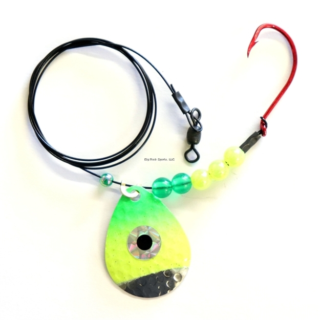 Picture of JB Lures Hot Flash Mag #4C-#2/0 Hook H Nickel-Chartreuse-Green