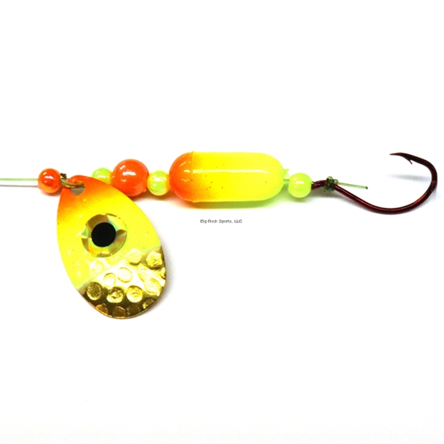 Picture of JB Lures Hot Flash Spin-N-Float #4 Red Hook Chartreuse-Orange