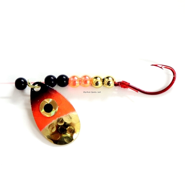 Picture of JB Lures Hot Flash Spinner Rig 2 Ind Blade #4 Hook HG Orange Black 6/Cd