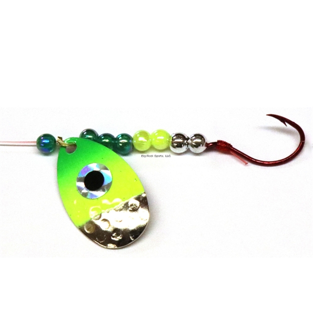 Picture of JB Lures Hot Flash Spinner Rig 3 Ind Blade #4 Hook HN Chartreuse Green 6/Cd