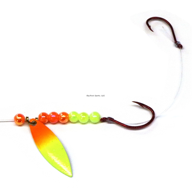 Picture of JB Lures Lil' Willy 2 Hook Harness W2, #4,6 Red Hook, Chartreuse-Green, 6/Cd