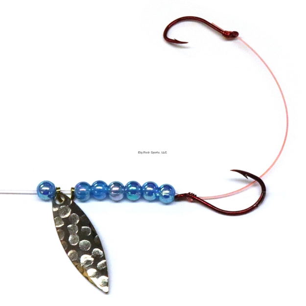 Picture of JB Lures Lil' Willy 2 Hook Harness W2, #4,6 Red Hook, Ham. Nickel, 6/Cd