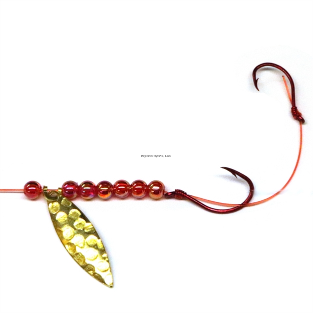Picture of JB Lures Lil' Willy 2 Hook Harness W2, #4,6 Red Hook, Ham.Gold, 6/Cd
