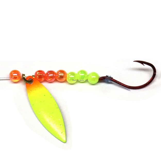 Picture of JB Lures Lil' Willy Spinner Rig W2, #4 Red Hook, Chartreuse-Green, 6/Cd