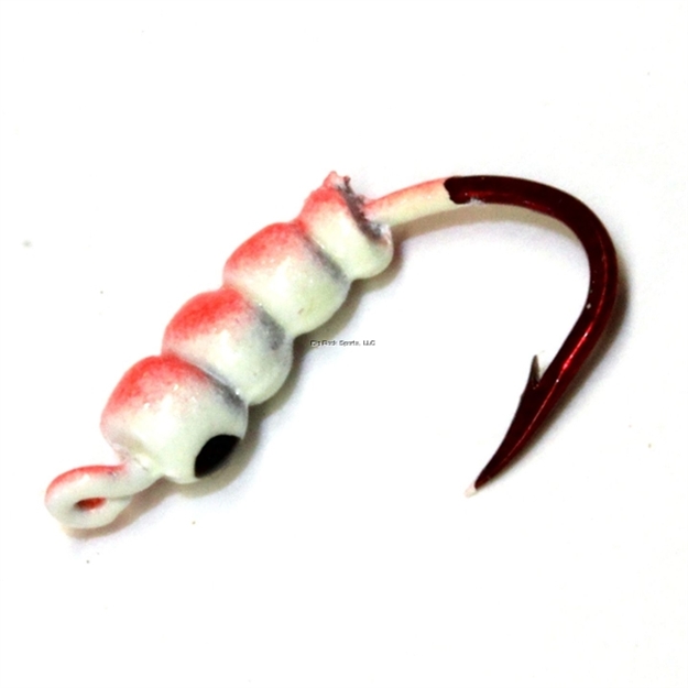 Picture of JB Lures Lunar Grub #6 Red/Pearl/Glow 12Cd