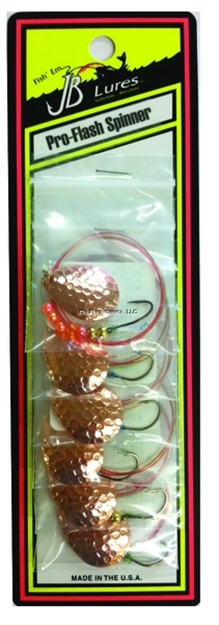 Picture of JB Lures Pro-Flash Spinner Rig 3.5Col Blade #4 Hook Hammered Copper 6/Cd