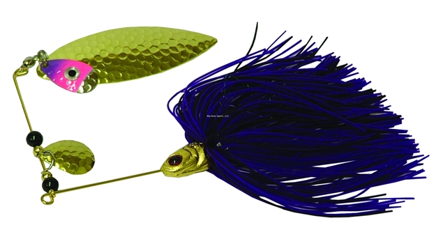 Picture of JB Lures Pro-Laser Plus Spinnerbait, 3/8 Oz, Black/Blue/Purple