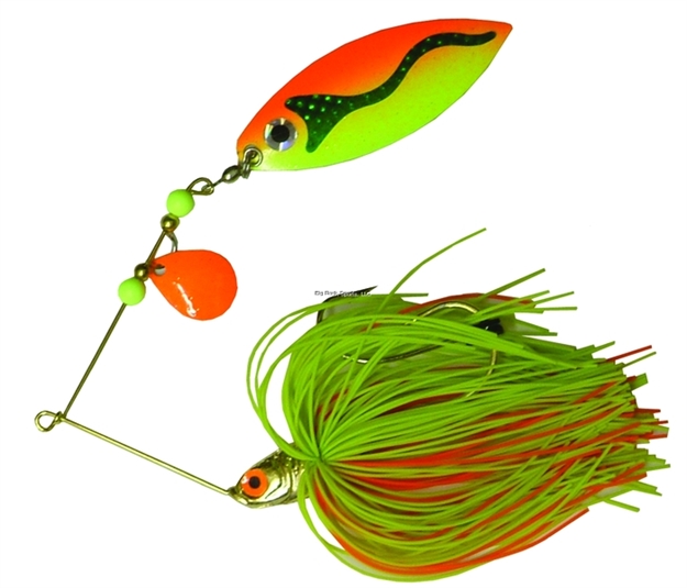 Picture of JB Lures Pro-Laser Spinnerbait, 1/4 Oz, Chartreuse/Orange