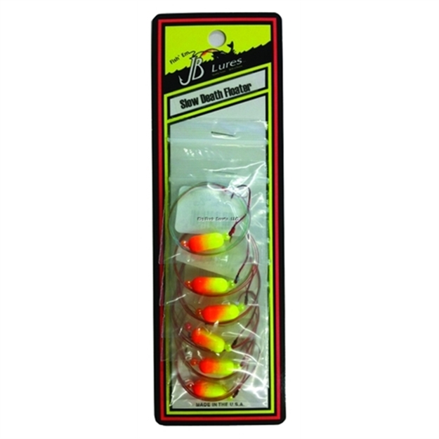 Picture of JB Lures Slow Death Floater #4 Hook Chartreuse Orange 6/Cd