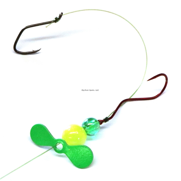 Picture of JB Lures Slow Death Plus 2 Hook Harness #4,#4  Hook Green 6/Cd