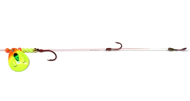 Picture of JB Lures Ventilator 3 Hook Harness 3Col #4,#6,#6 Hook Orange Chartreuse 6/Cd