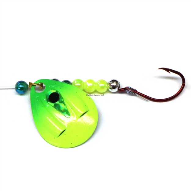 Picture of JB Lures Ventilator Spinner Rig 3Col #4 Hook Green Chartreuse 6/Cd