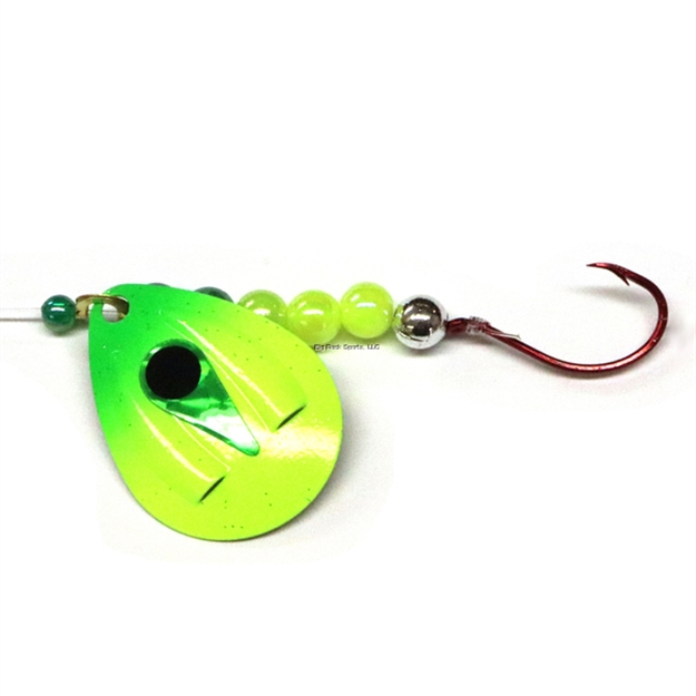 Picture of JB Lures Ventilator Spinner Rig C 4 #2 Red Hook, Chartreuse-Green, 6/Cd