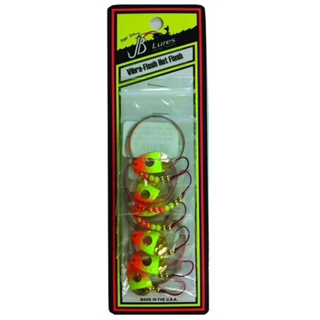 Picture of JB Lures Vibra-Flash Hot-Flash Spinner 3 Ind #4 Hook Chartreuse Orange 6/Cd