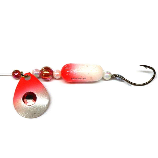 Picture of JB Lures Winkum Spin N Float 2Col Blade #4 Hook Red White 6/Cd