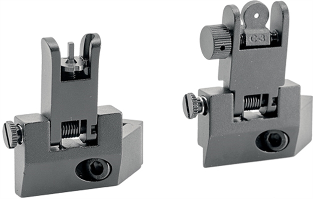 Picture of J&E Machine Tech Flip UP Front/Rear Sight 45 Degree Offset Aluminum Blk TS-PS9B-AL