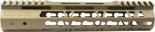 Picture of J&E Machine Tech Handguard Free Float Ar15 10" Key-Mod W/Rail Relief Tan
