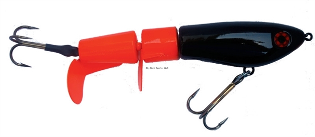 Picture of Joe Bucher Outdoors Super Topraider Twin-Prop Musky Plug, Black Fire Tail