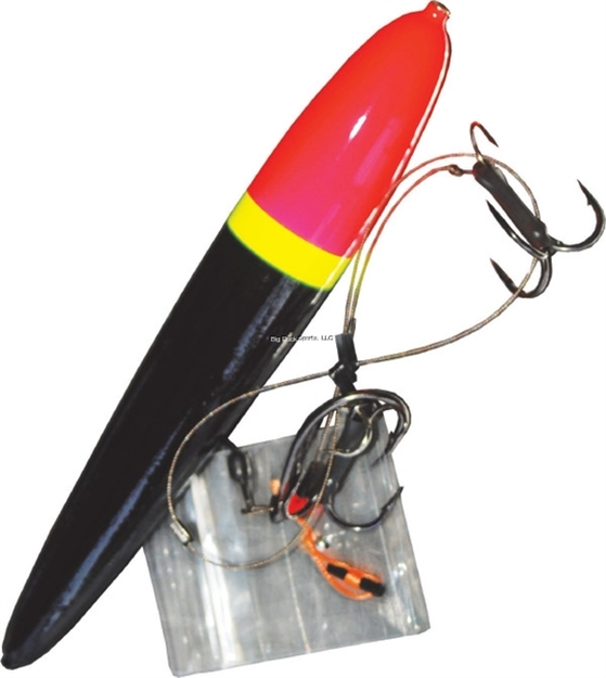 Picture of Joe Bucher Premium Sucker Quik Set Rig , 18" 7-Strand 90 Lb, 1-10/0, 2-3/0 Hooks, 8" Float