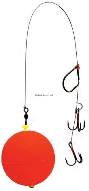 Picture of Joe Bucher Sucker Float Rig, 18" 90 LB 7-Strand Wire, 1-1/0, 2-2/0 Hooks, Red Float