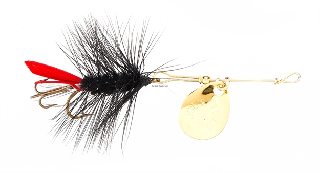 Picture of Joes Short Striker Classic In-Line Spinner Fly, SZ 8, Black Woolly Worm