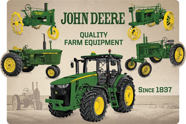 Picture of John Deere  Road Brands Die Cut Emb Tin Sign  Collage