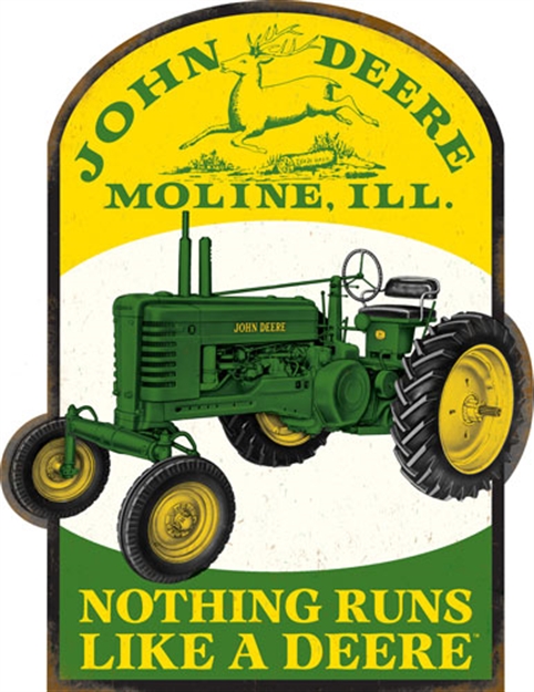 Picture of John Deere  Road Brands Die Cut Emb Tin Sign  Molineill
