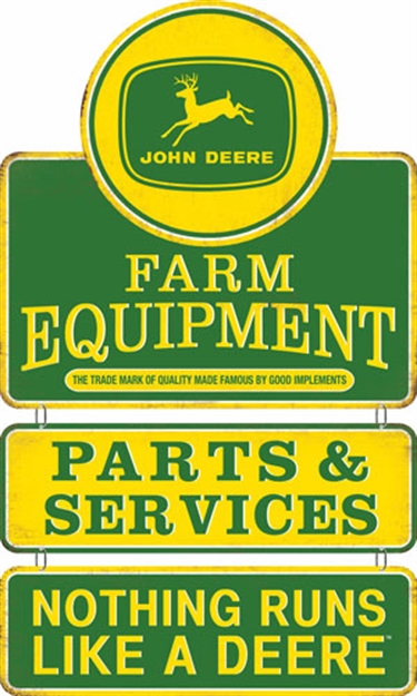 Picture of John Deere  Road Brands Linked Emb Tin Sign  Equipment