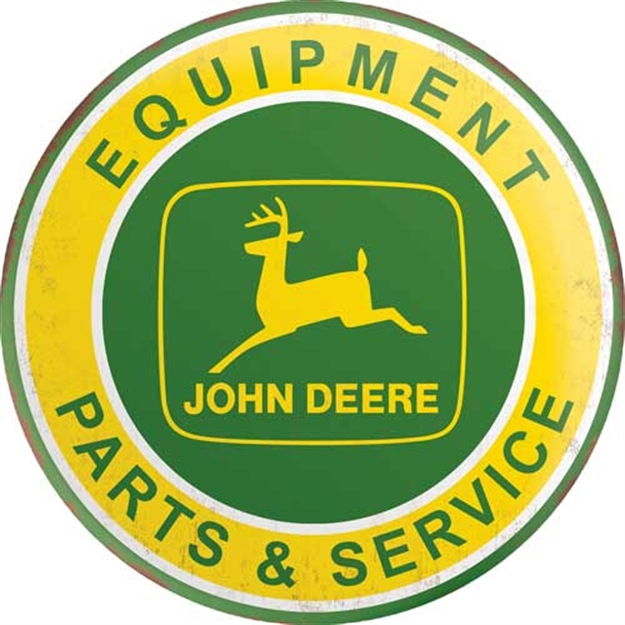 Picture of John Deere  Road Brands Metal Button Sign  24"X24" Round