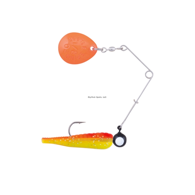 Picture of Johnson Beetle Spin Colored Blade, Red-Yellow Sparkle, 2" 1/4 Oz, 1 Rigged Plus 1 Body