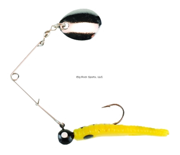 Picture of Johnson Beetle Spin Jig, 1 1/2", 1/8 Oz, Yellow/Black Spots, Nickel Blade, 3/Pack