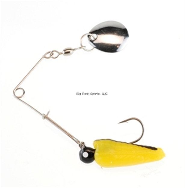 Picture of Johnson Beetle Spin Jig, 1", 1/32 Oz, Yellow/Black Stripe, Nickel Blade, 4/Pack