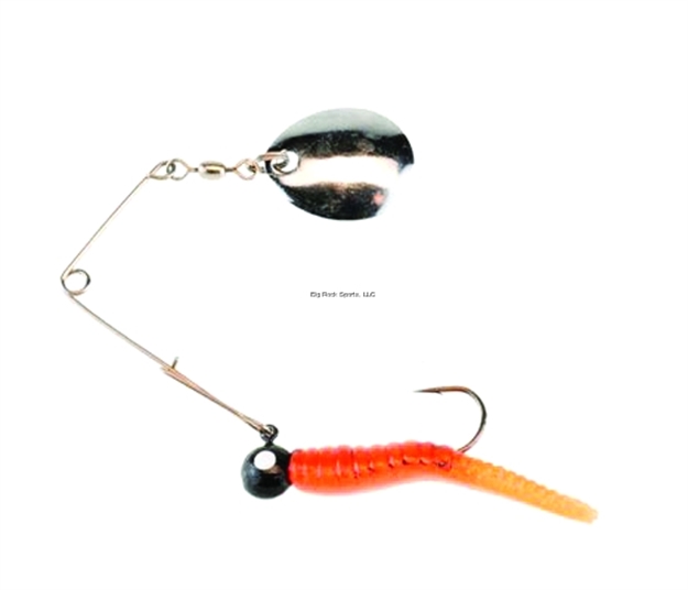 Picture of Johnson Beetle Spin Jig, 1 1/8", 1/16 Oz, Fire Orange Crawfish, Nickel Blade, 3/Pack