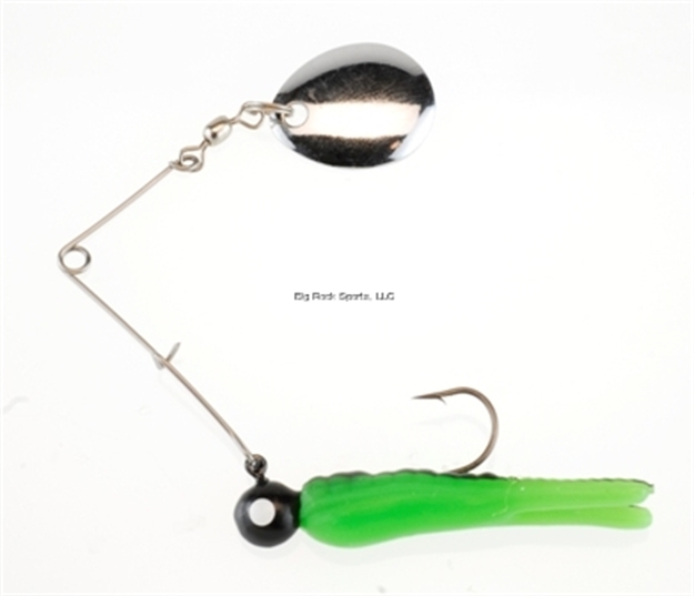 Picture of Johnson Beetle Spin Jig, 2", 1/4 Oz, Catalpa/Black Stripe, Nickel Blade, 2/Pack