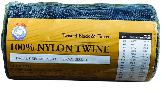 Picture of Joy Fish Black & Tarred Twisted Nylon Twine 1Lb Spool SZ 12