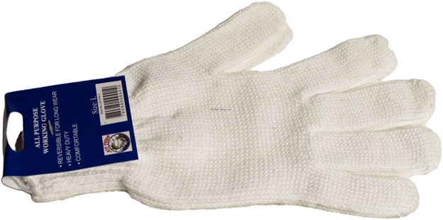 Picture of Joy Fish Glove White 70% Nylon 30% Poly Lrg
